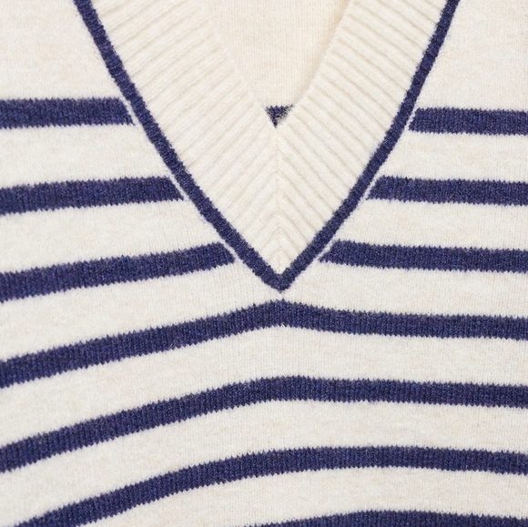 MANGO Oversized Striped v-neck - Picture 2 of 4